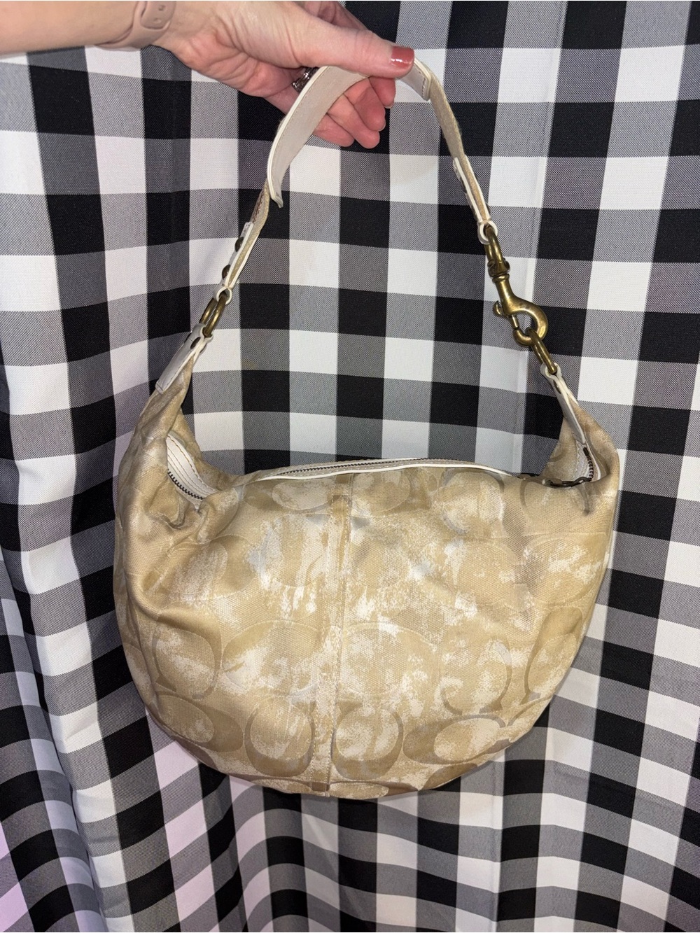 Coach Hampton Hobo Tie-Dye Jacquard Signature Shoulder Bag Y2K 2006 - Picture 2 of 7
